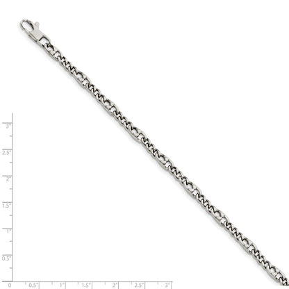 Edelstahl Chisel Poliert 4mm Figaro Gliederarmband