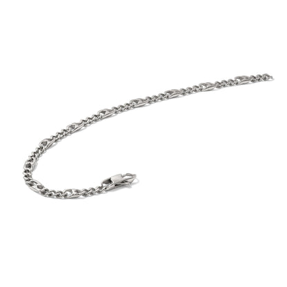 Edelstahl Chisel Poliert 4mm Figaro Gliederarmband