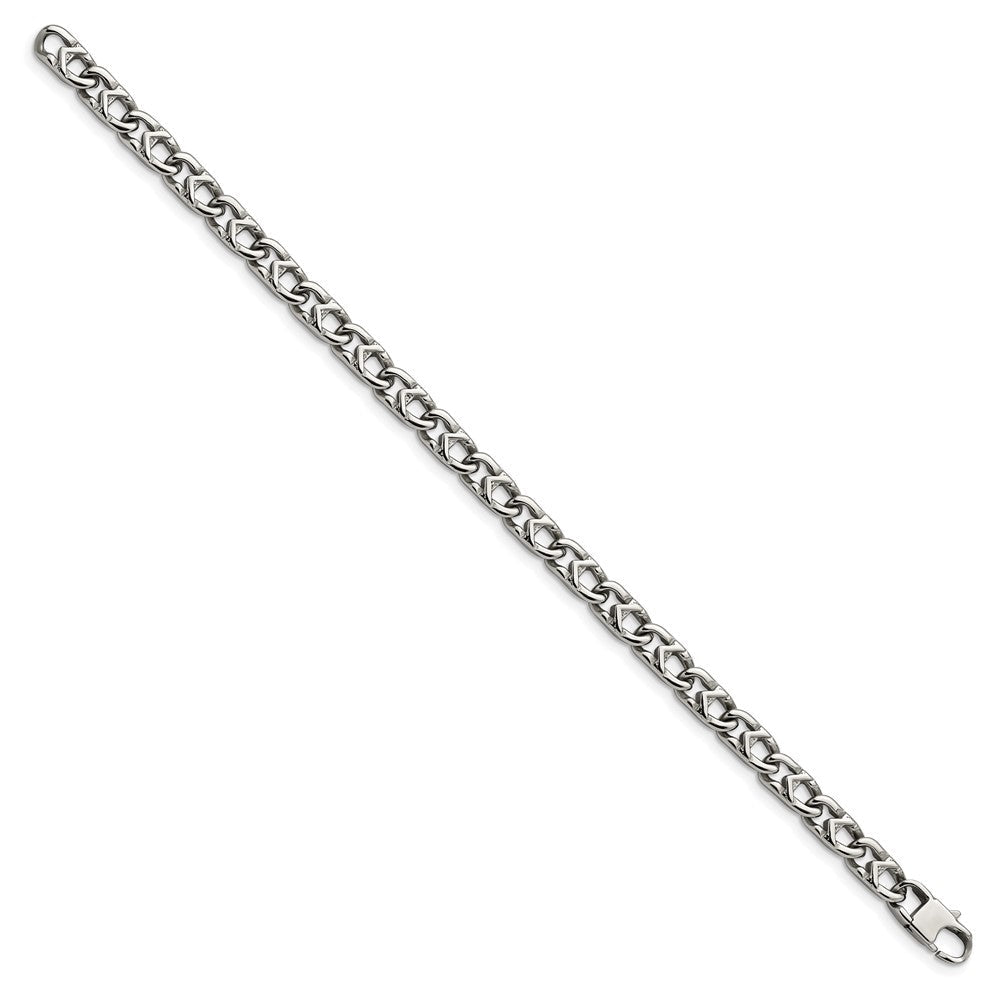Edelstahl Chisel Poliert 6mm 8.5 Zoll Fantasieglieder Armband