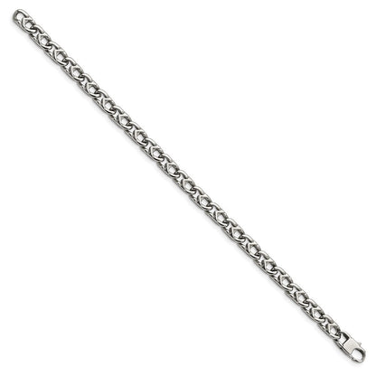 Edelstahl Chisel Poliert 6mm 8.5 Zoll Fantasieglieder Armband