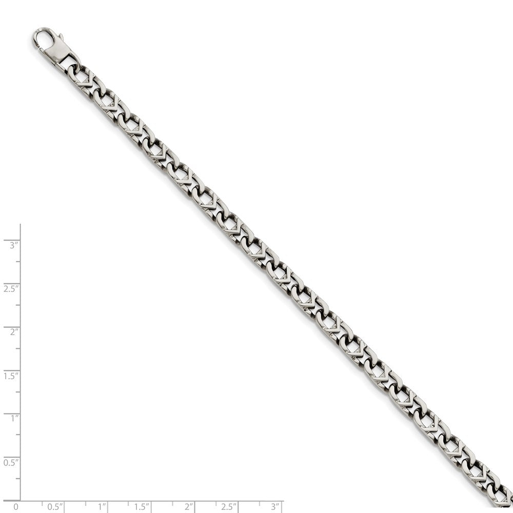 Edelstahl Chisel Poliert 6mm 8.5 Zoll Fantasieglieder Armband
