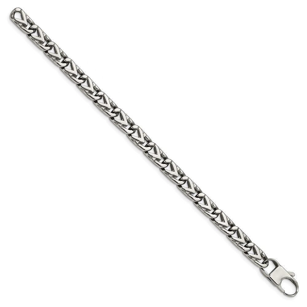 Edelstahl Chisel Poliert 8mm 8.5 Zoll Fantasieglieder Armband