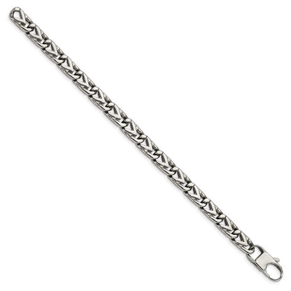 Edelstahl Chisel Poliert 8mm 8.5 Zoll Fantasieglieder Armband