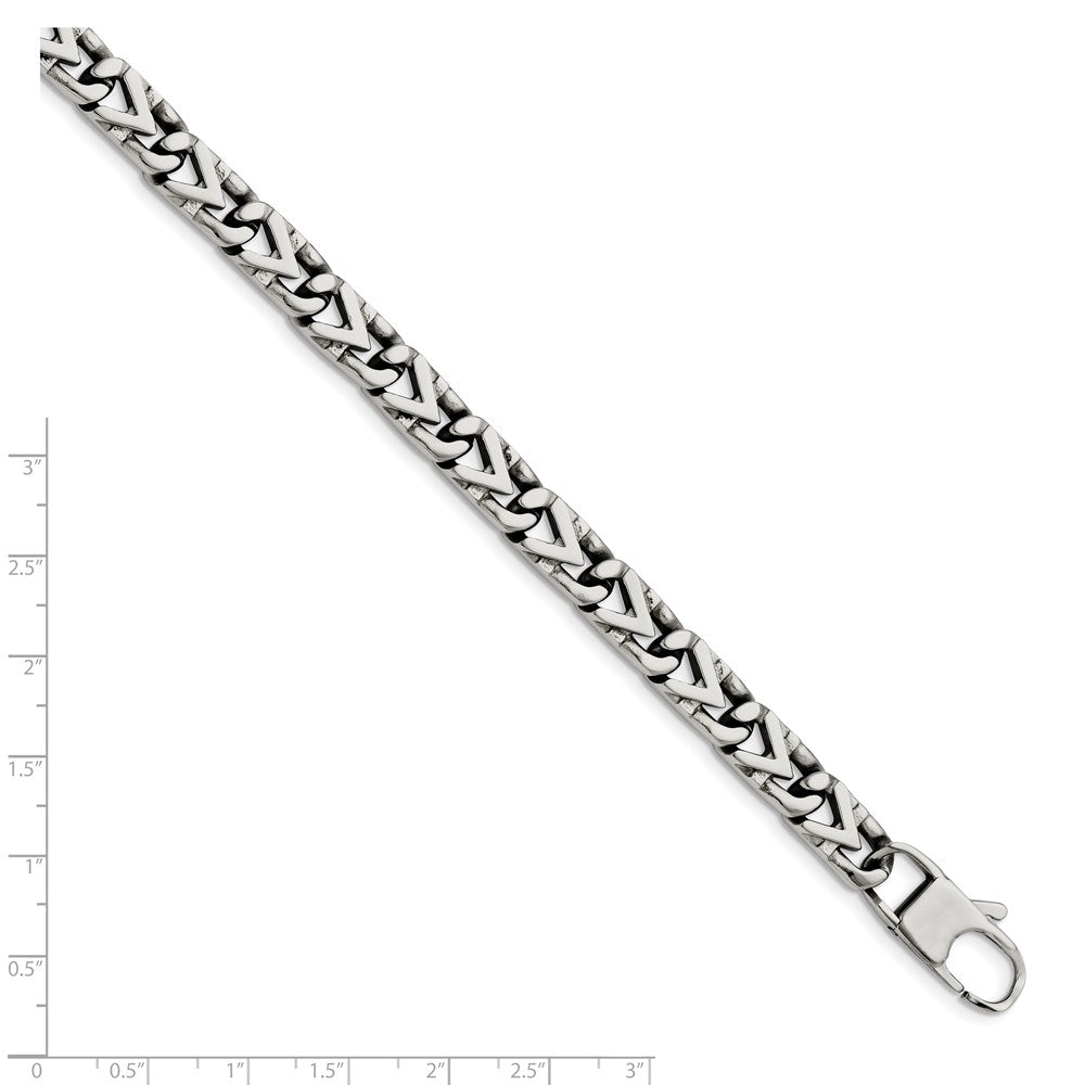 Edelstahl Chisel Poliert 8mm 8.5 Zoll Fantasieglieder Armband