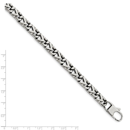Edelstahl Chisel Poliert 8mm 8.5 Zoll Fantasieglieder Armband