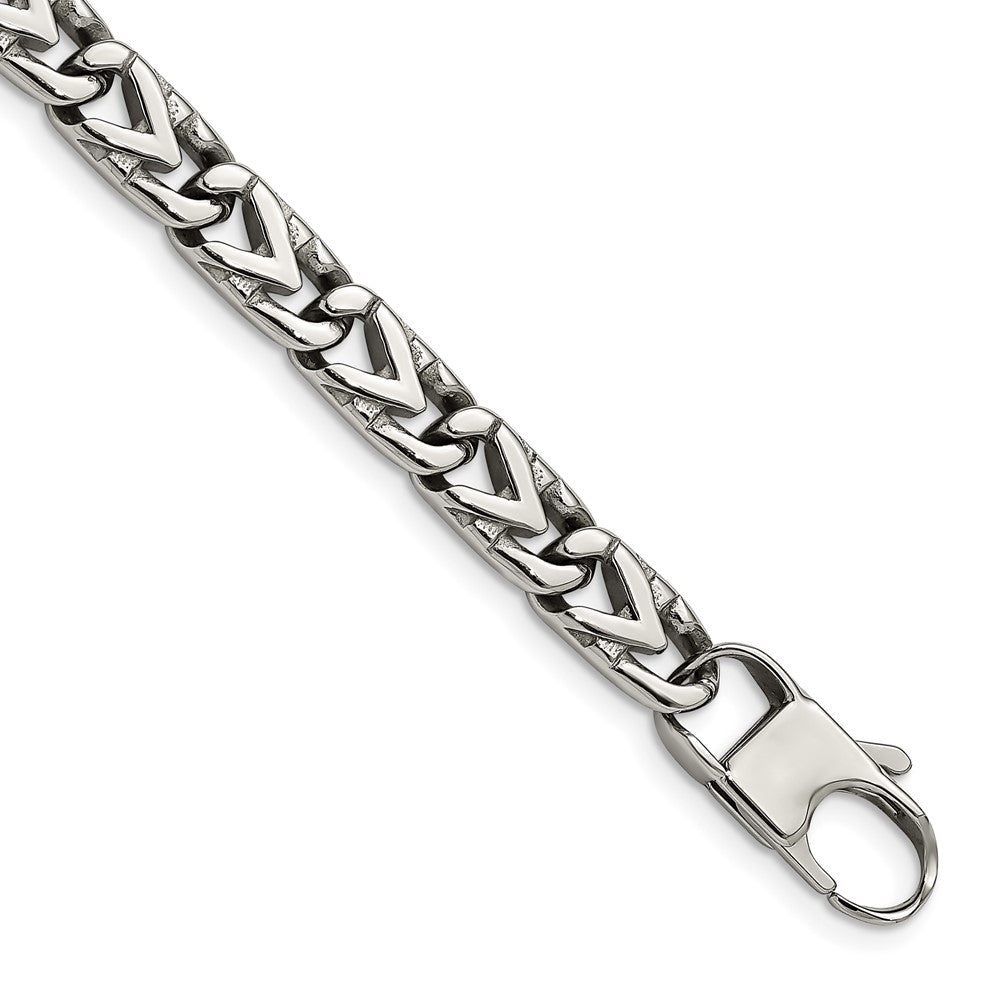 Edelstahl Chisel Poliert 8mm 8.5 Zoll Fantasieglieder Armband