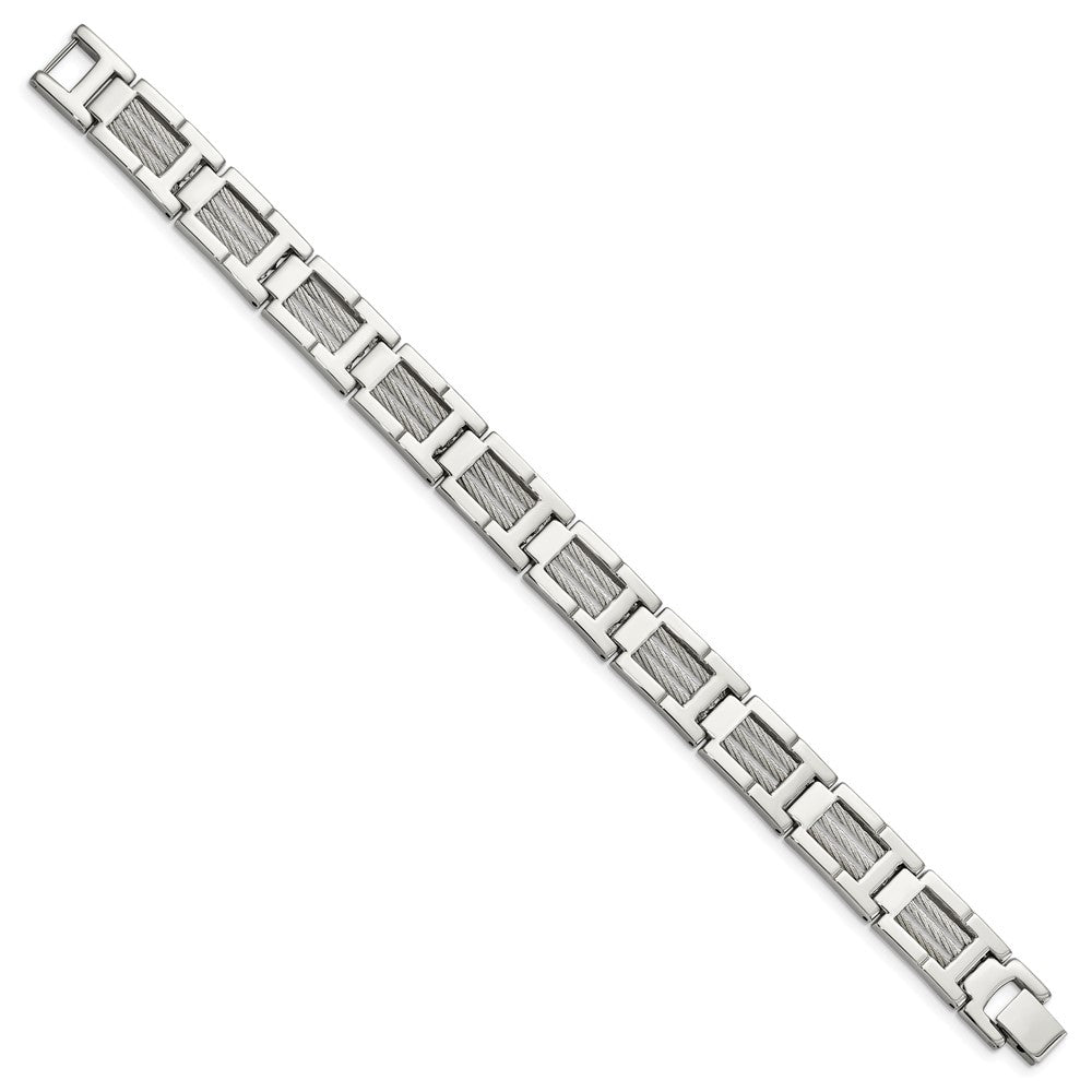 Edelstahl Chisel Gebürstet und Poliert mit Ankerkette Inlacy 8.5 Zoll Glieder Armband