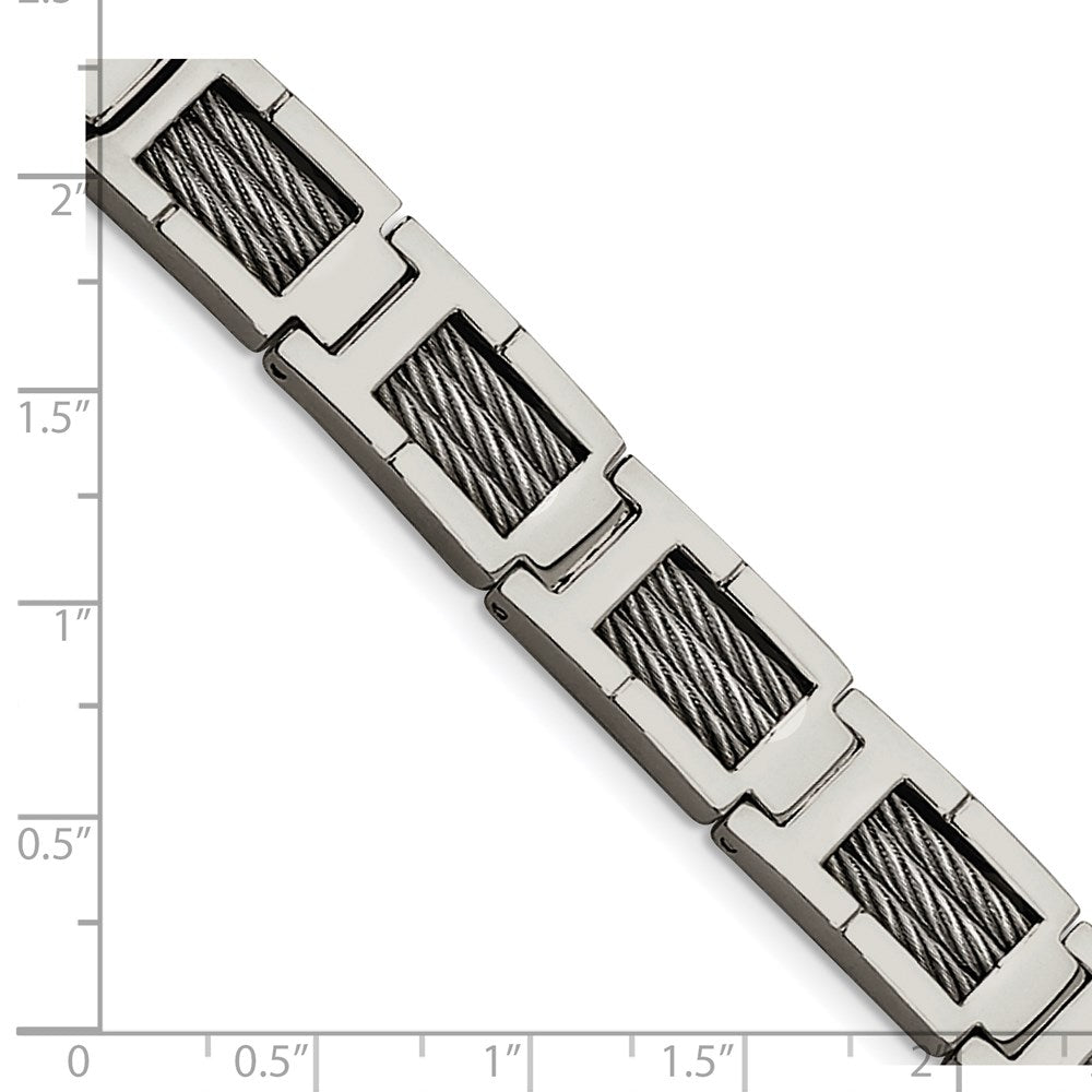 Edelstahl Chisel Gebürstet und Poliert mit Ankerkette Inlacy 8.5 Zoll Glieder Armband