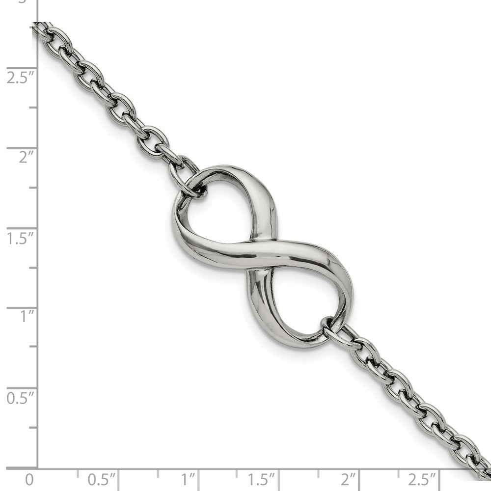 Edelstahl Chisel Poliert Unendlichkeit Symbol 7.5 Zoll Armband
