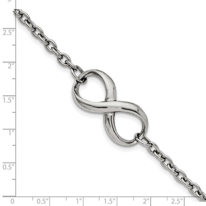 Edelstahl Chisel Poliert Unendlichkeit Symbol 7.5 Zoll Armband