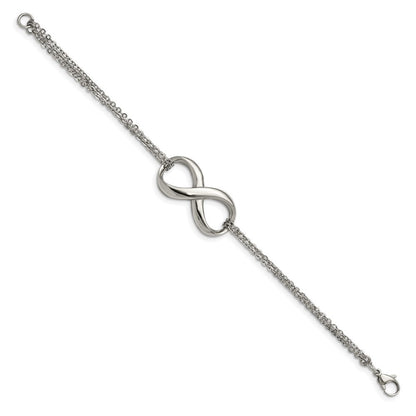 Edelstahl Chisel Poliert Unendlichkeit Symbol 7.5 Zoll Multi-strand Armband