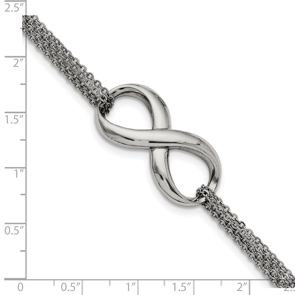 Edelstahl Chisel Poliert Unendlichkeit Symbol 7.5 Zoll Multi-strand Armband