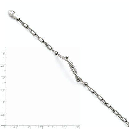 7 Zoll Edelstahl Poliert und Gedreht Armband