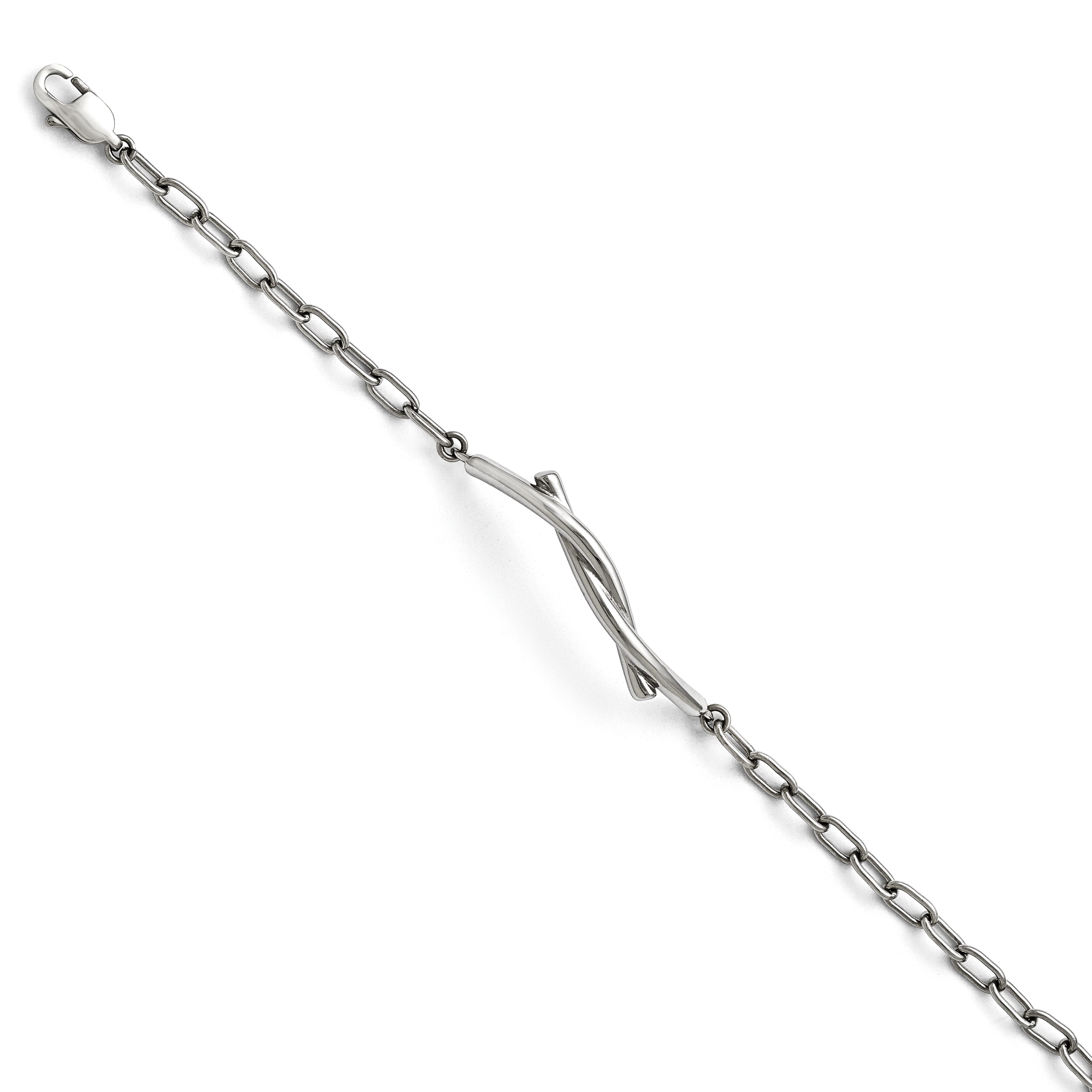 7 Zoll Edelstahl Poliert und Gedreht Armband