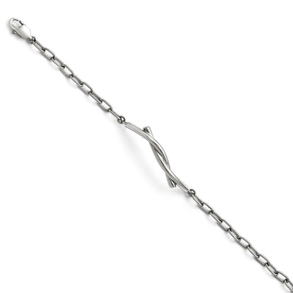 7 Zoll Edelstahl Poliert und Gedreht Armband