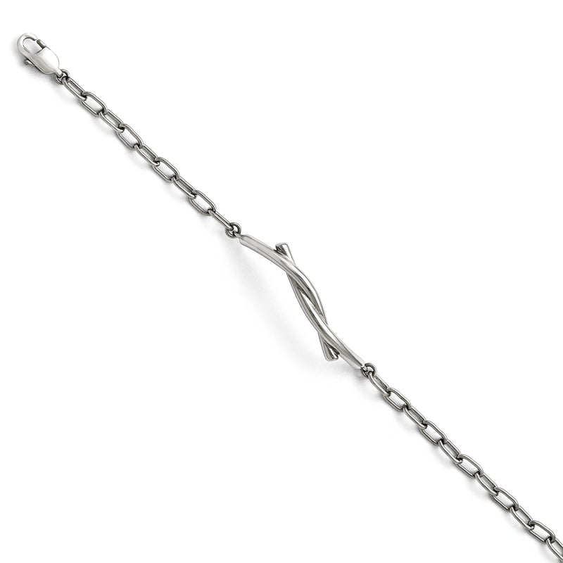 7 Zoll Edelstahl Poliert und Gedreht Armband
