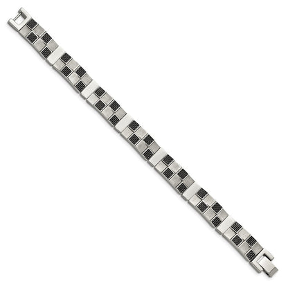 8.25 Zoll Edelstahl Antikisiert Gebürstet und Poliert 8.25 Zoll Armband