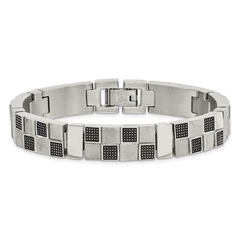 8.25 Zoll Edelstahl Antikisiert Gebürstet und Poliert 8.25 Zoll Armband