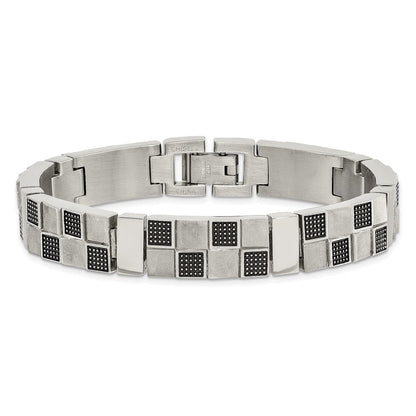 8.25 Zoll Edelstahl Antikisiert Gebürstet und Poliert 8.25 Zoll Armband