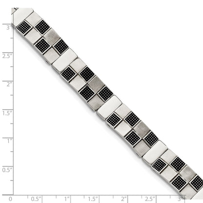 8.25 Zoll Edelstahl Antikisiert Gebürstet und Poliert 8.25 Zoll Armband