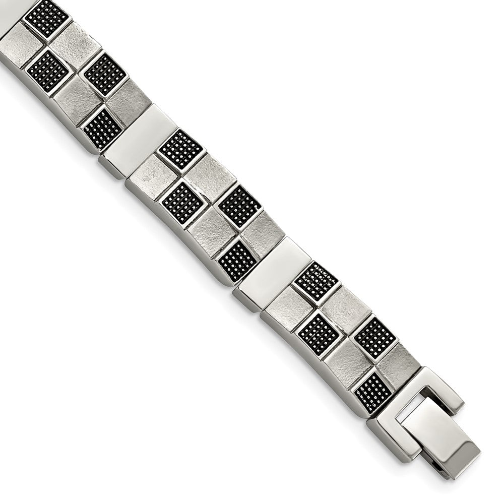 8.25 Zoll Edelstahl Antikisiert Gebürstet und Poliert 8.25 Zoll Armband