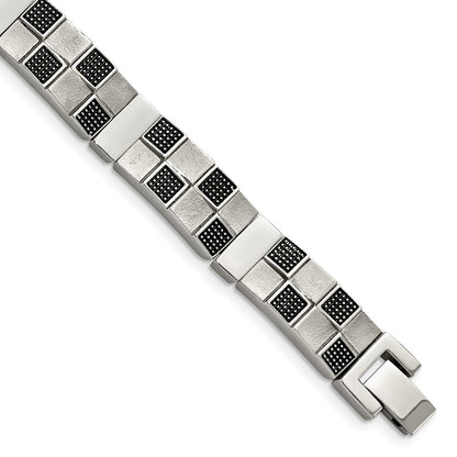 8.25 Zoll Edelstahl Antikisiert Gebürstet und Poliert 8.25 Zoll Armband