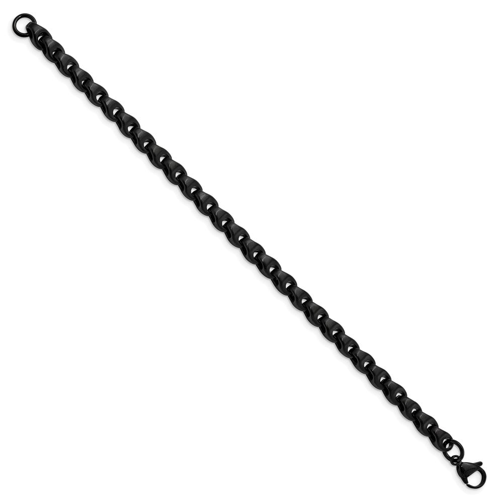 Edelstahl Chisel Poliert Schwarz Ip-beschichtet 9 Zoll Armband