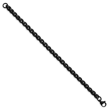 Edelstahl Chisel Poliert Schwarz Ip-beschichtet 9 Zoll Armband