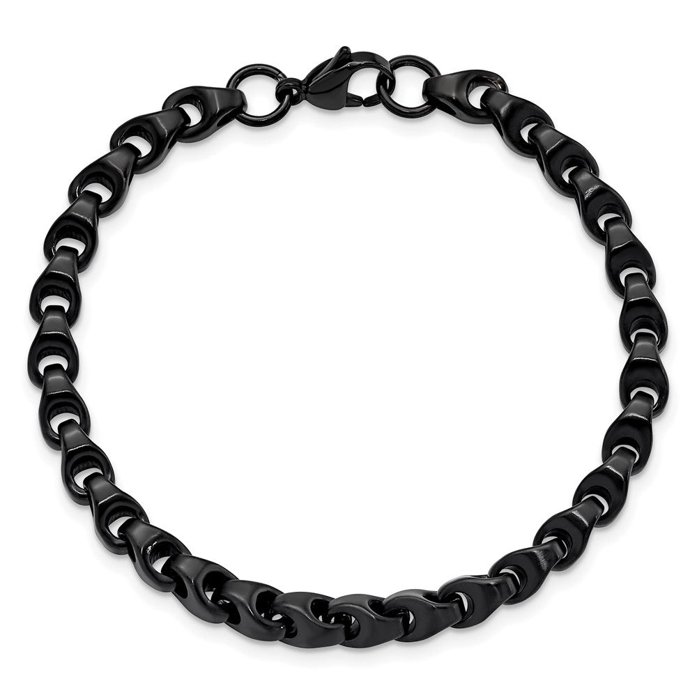 Edelstahl Chisel Poliert Schwarz Ip-beschichtet 9 Zoll Armband
