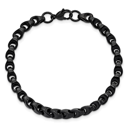 Edelstahl Chisel Poliert Schwarz Ip-beschichtet 9 Zoll Armband