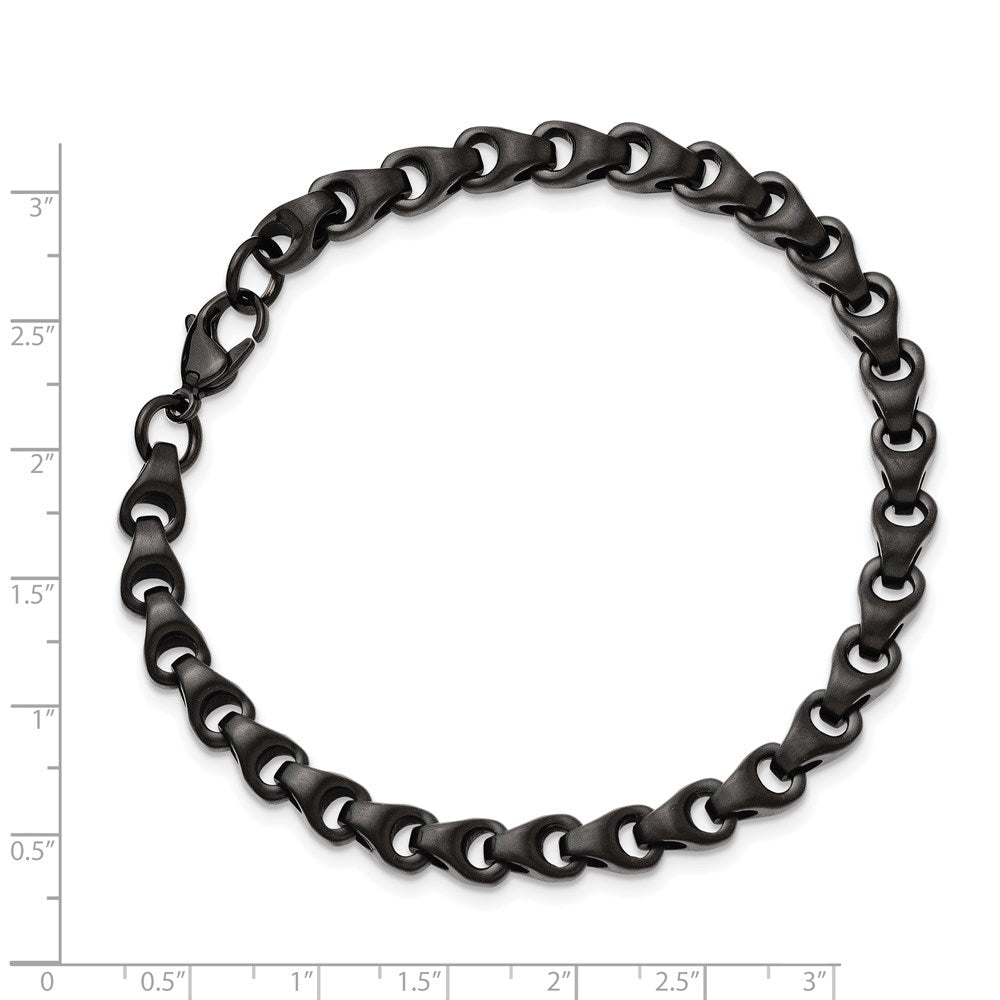 Edelstahl Chisel Poliert Schwarz Ip-beschichtet 9 Zoll Armband