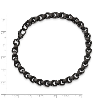 Edelstahl Chisel Poliert Schwarz Ip-beschichtet 9 Zoll Armband