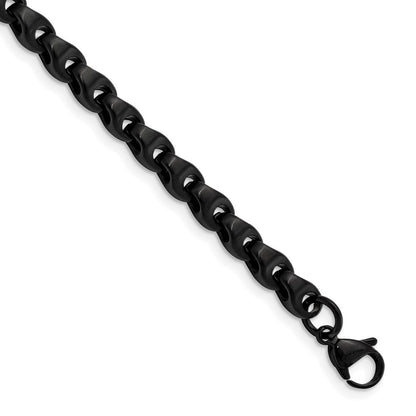 Edelstahl Chisel Poliert Schwarz Ip-beschichtet 9 Zoll Armband