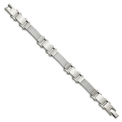 Edelstahl Chisel Poliert mit Massiv Grau Karbon Faser 9 Zoll Glieder Armband