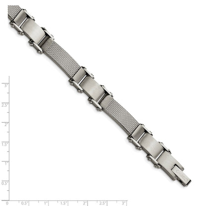 Edelstahl Chisel Poliert mit Massiv Grau Karbon Faser 9 Zoll Glieder Armband