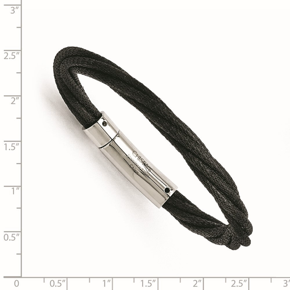 7.5 Zoll Edelstahl Poliert Schwarz Ip-beschichtet Netz Armband