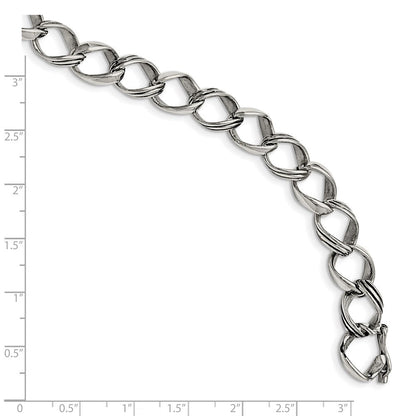 Edelstahl Chisel Poliert und Antikisiert 8.25 Zoll Fantasieglieder Armband