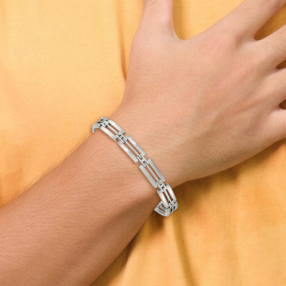 Edelstahl Chisel Gebürstet und Poliert 8.75 Zoll Glieder Armband