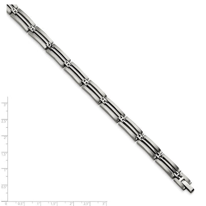 Edelstahl Chisel Gebürstet und Poliert 8.75 Zoll Glieder Armband
