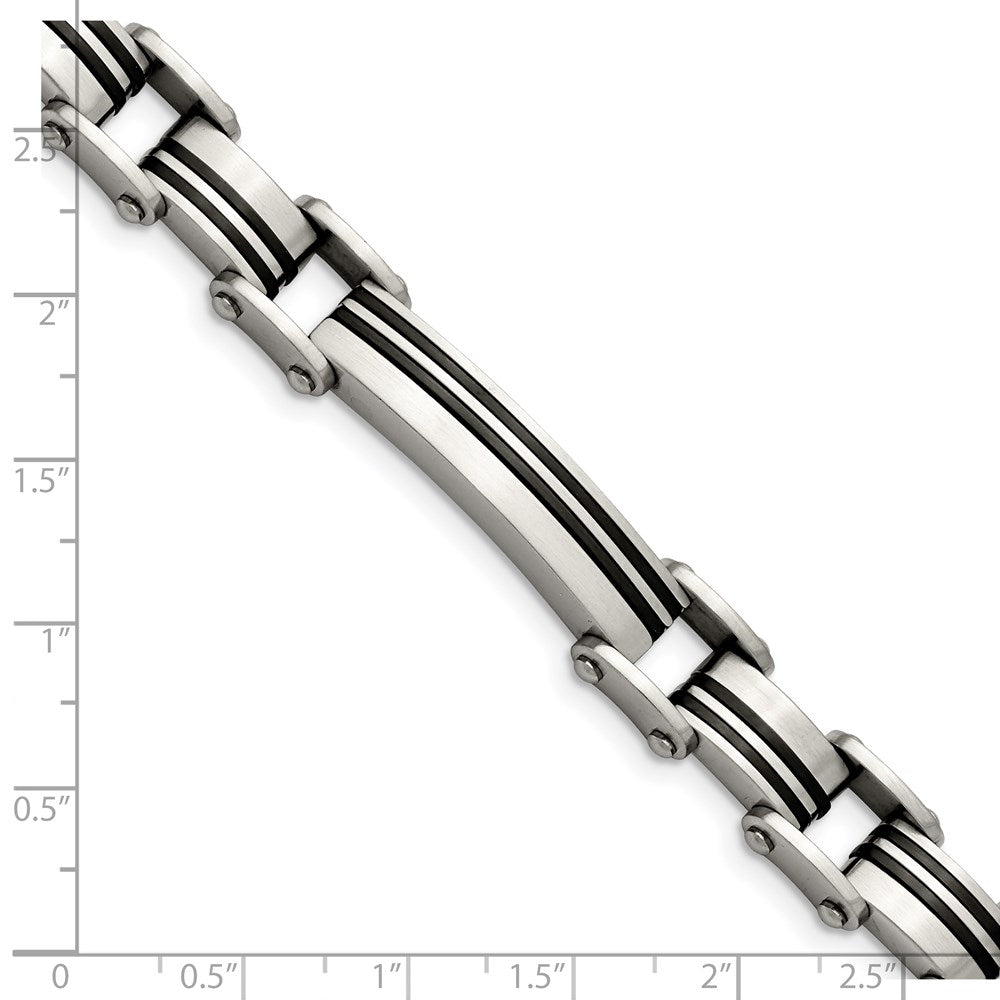 Edelstahl Chisel Gebürstet Schwarz Ip-beschichtet 8.75 Zoll Glieder Armband