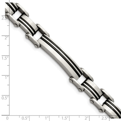 Edelstahl Chisel Gebürstet Schwarz Ip-beschichtet 8.75 Zoll Glieder Armband