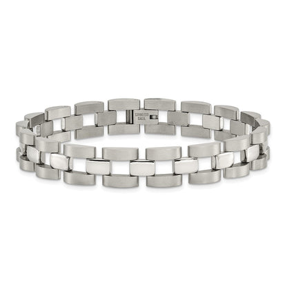 Edelstahl Chisel Gebürstet und Poliert 8.25 Zoll Offen Glieder Armband
