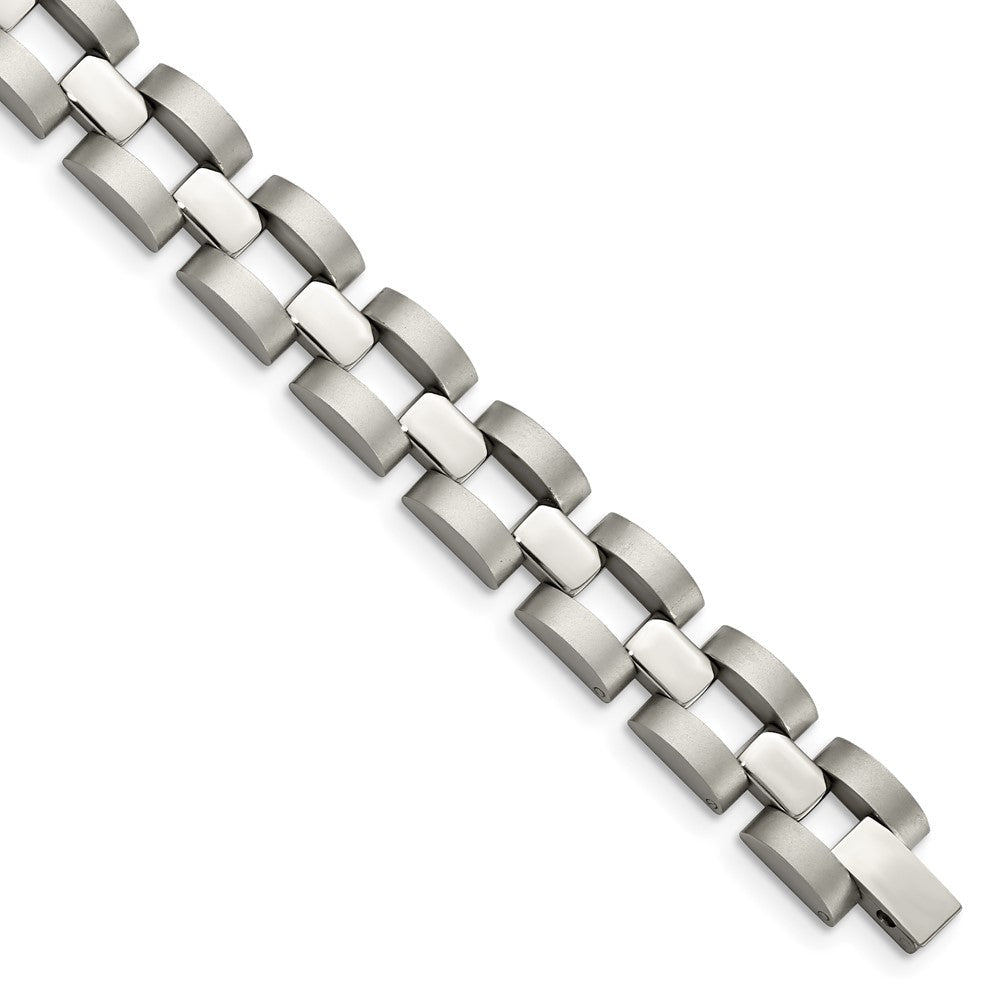 Edelstahl Chisel Gebürstet und Poliert 8.25 Zoll Offen Glieder Armband