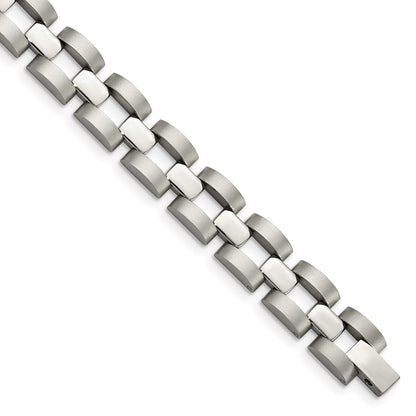 Edelstahl Chisel Gebürstet und Poliert 8.25 Zoll Offen Glieder Armband