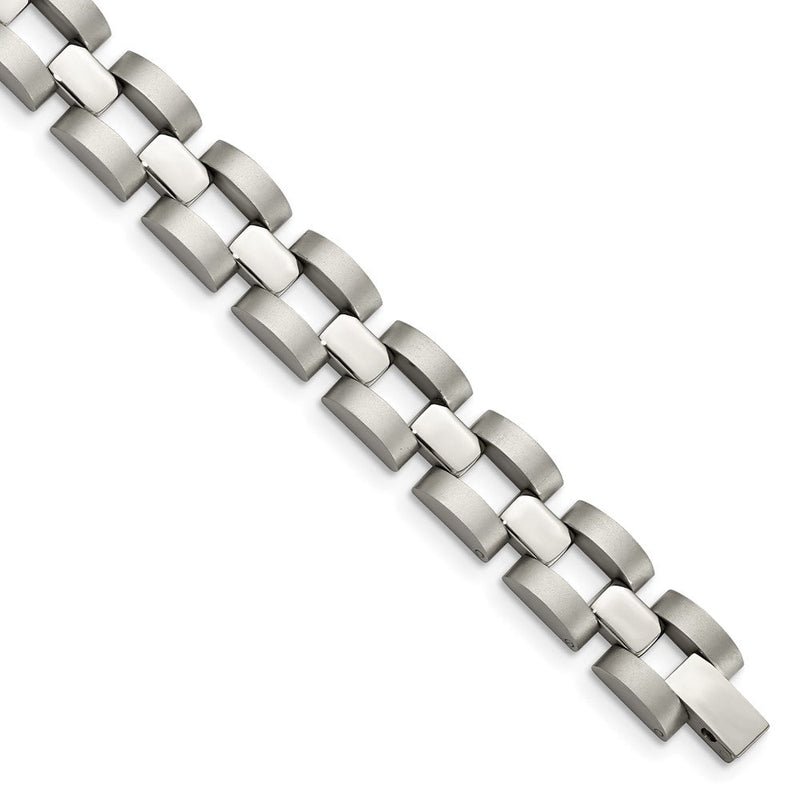 Edelstahl Chisel Gebürstet und Poliert 8.25 Zoll Offen Glieder Armband