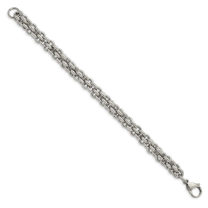 8.25 Zoll Chisel Edelstahl Poliert 8.5 Fantasie Kreis Glieder Armband