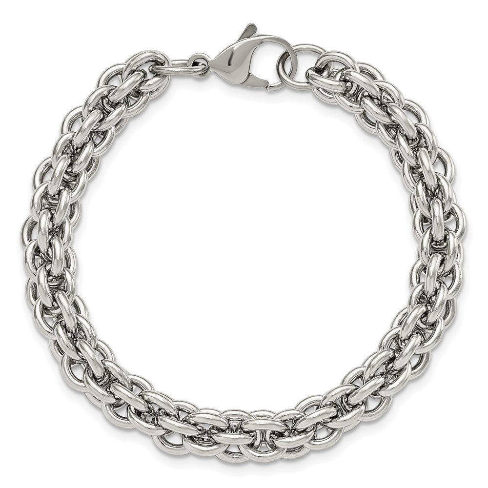 8.25 Zoll Chisel Edelstahl Poliert 8.5 Fantasie Kreis Glieder Armband