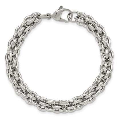8.25 Zoll Chisel Edelstahl Poliert 8.5 Fantasie Kreis Glieder Armband