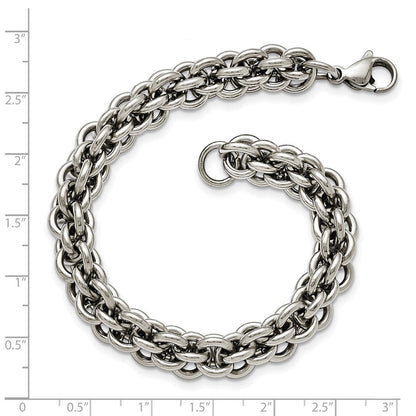 8.25 Zoll Chisel Edelstahl Poliert 8.5 Fantasie Kreis Glieder Armband