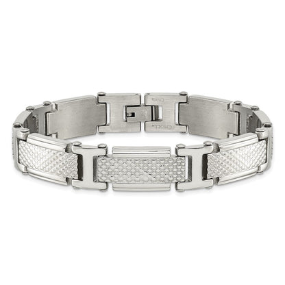 Edelstahl Chisel Poliert und Strukturiert 8.5 Zoll Glieder Armband